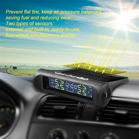 Buy Solar Power Smart Car Tpms Tyre Pressure Monitoring System External