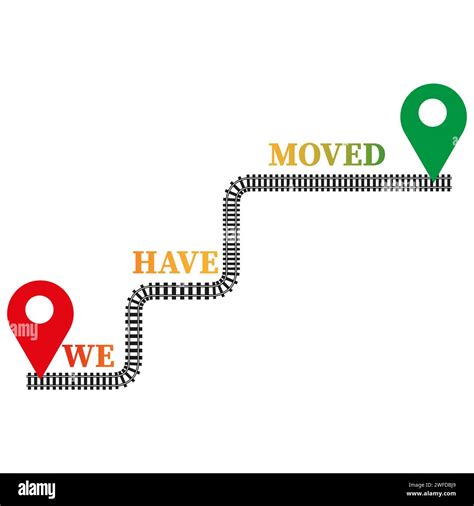 We Have Moved Progress Infographic Growth Ladder Vector Illustration