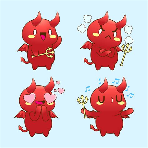 cute little devil drawing cartoon, devil and demon sticker 6529045 ...