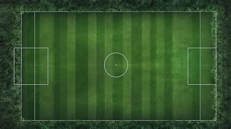 Aerial View Of A Lush Green Soccer Field With Realistic Grass Texture