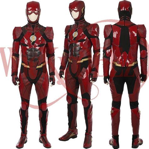 The Flash Justice League Costume Barry Allen Cosplay Costume Deluxe Cu