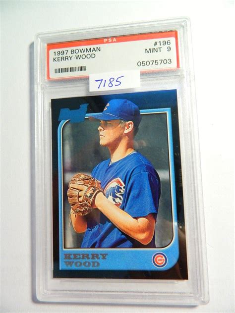 1997 Bowman # 196 Kerry Wood (RC) PSA Graded MINT 9, Cubs, ROOKIE CARD ...