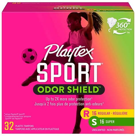 Playtex Sport Odor Shield Plastic Tampon Unscented Regular Super