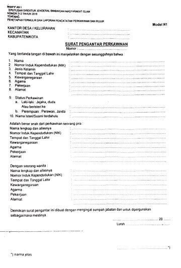 Detail Surat Keterangan Untuk Nikah Model N1 Koleksi Nomer 2