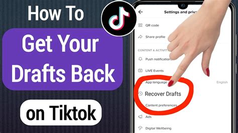 How To Get Your Drafts Back On Tiktok Android IOS Tiktok Deleted