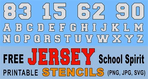 Jersey Font Letter Stencils Number And Alphabet Lettering Diy