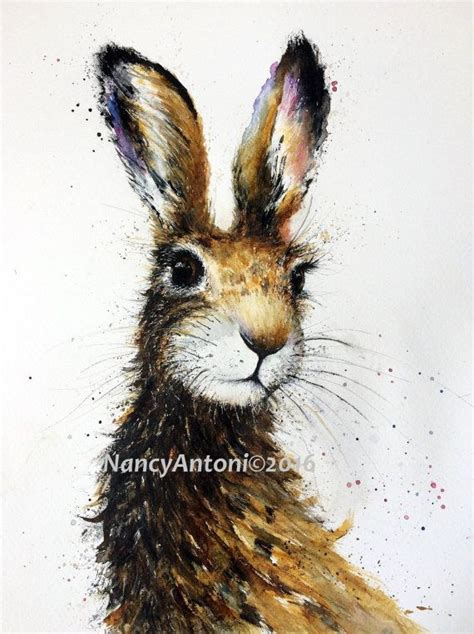 Hare Print Of My Original Watercolour Cute Hare Painting By Etsy