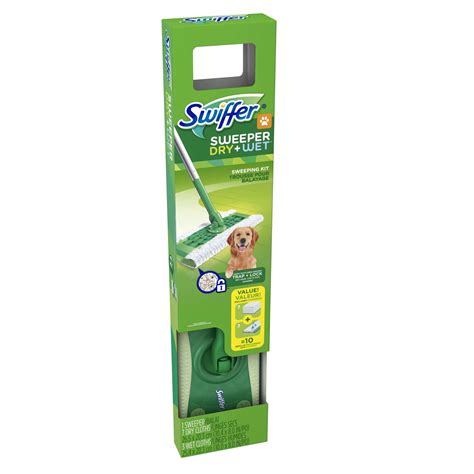 Swiffer Sweeper Pet Floor Mopping Starter Kit Sweeper Dry Cloths