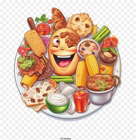 Makanan Emoji Ayam Kentang Goreng Gambar Png