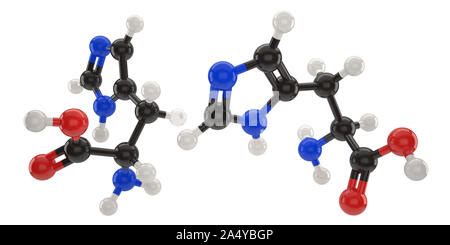 Histidine L Histidine His H Amino Acid Molecule D Rendering Ball