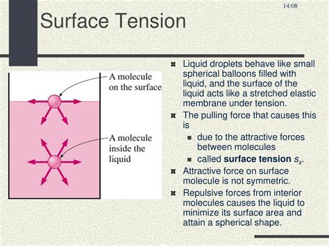 Surface Tension The Surface Of Any Liquid Behaves As If It Was A Stretched Membrane This