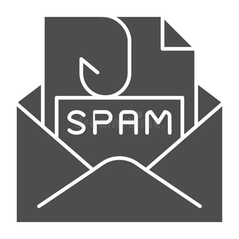 Spam Mail Solid Icon Spam Letter In Envelope Vector Illustration