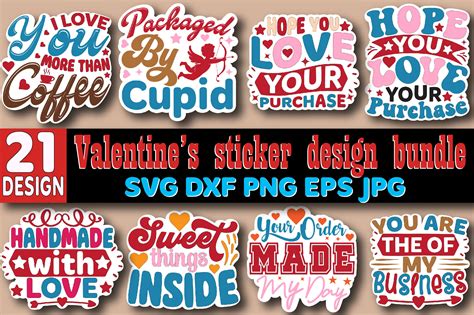 Valentines Sticker Design Bundle Graphic By Svgart · Creative Fabrica