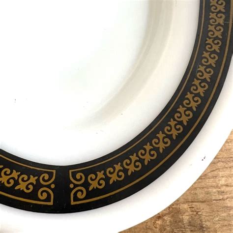 Pyrex Dining Vintage Pyrex Plate Oval Tableware Black Gold Ebony