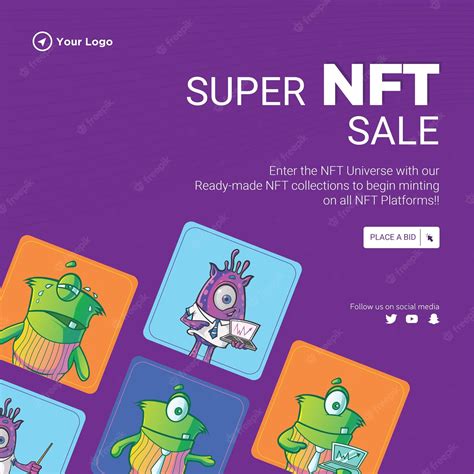 Premium Vector Banner Design Of Super Nft Sale Cartoon Style Template