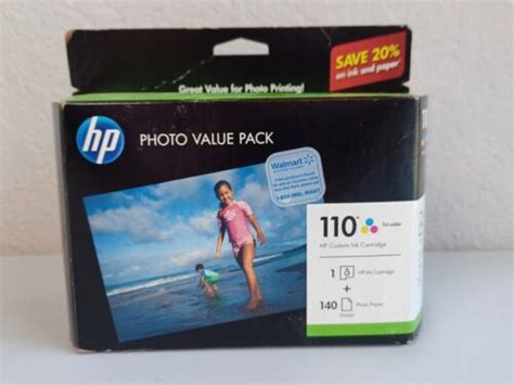 Oem Genuine Hp Photo Value Pack Tri Color Ink Cartridge Paper Nos