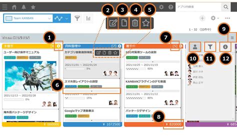 画面説明｜kanban 操作ガイド｜morinohi｜kintoneを活用した業務改善