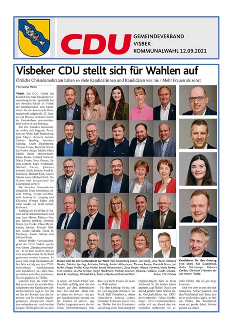 Cdu Gemeindeverband Visbek