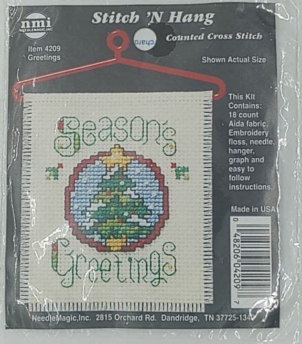 Counted Cross Stitch Kit Nmi Stitch N Hang Item 4209 Greetings