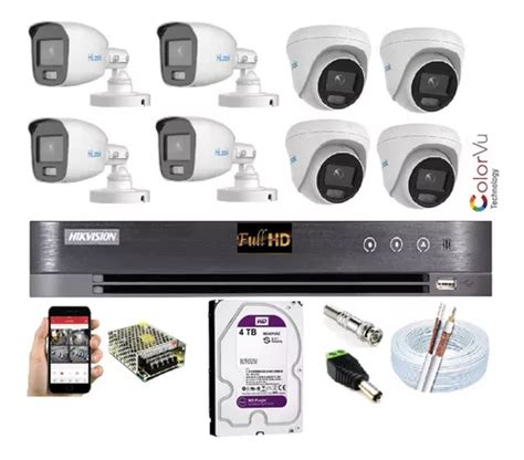 Kit Hikvision 8 Cam Colorvu Hilook Fullhd Dvr 8 Ch C Hd 4tb