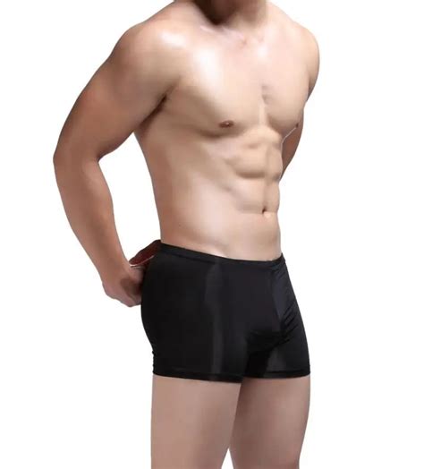 Hot Sale New Super Thin Ice Silk Mens Sexy Underwear Boxers Shorts Mens Low Rise Seamless