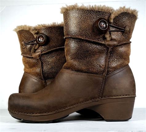 249 Dansko Boots 41 Brown Oiled Leather And Lambskin W Shearling Primo