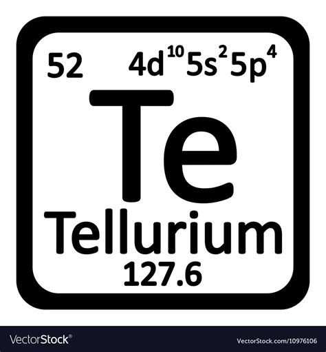 Periodic table element tellurium icon Royalty Free Vector