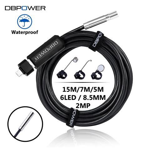 DBPOWER 2 MP USB Endoscope 15M 7M 5M 8 5MM 6LED Lens HD Inspection Mini