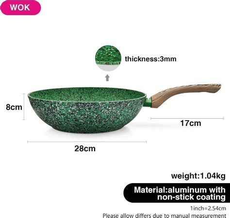 Fissman Wok Pan Malachite Series EcoStone Coating Bakelite Handles With