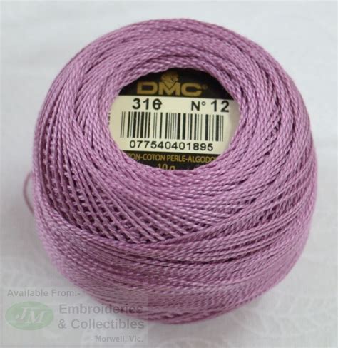 Dmc Perle Cotton Ball Size 12 Colour 316 Medium Dark Antique Mauve