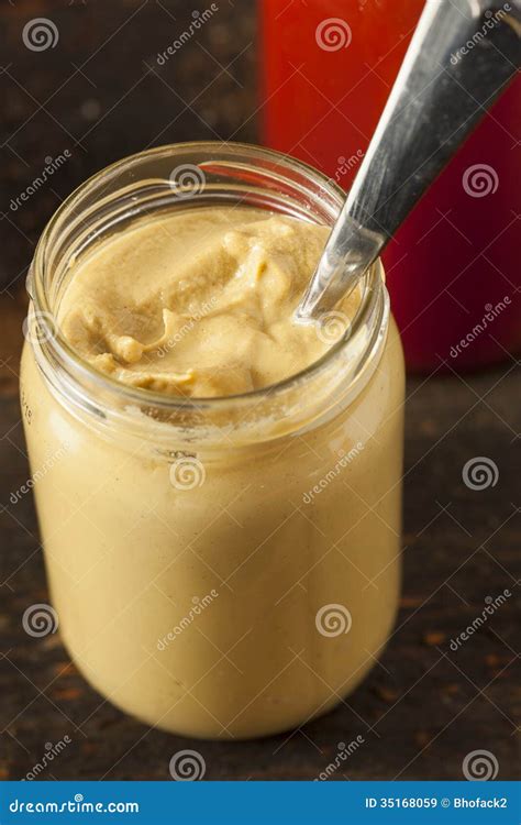 Organic Yellow Mustard Condiment Stock Image Image Of Spice Squeeze