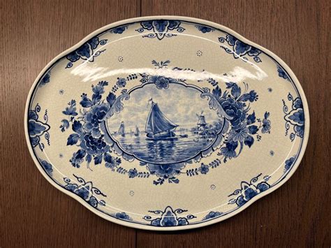 Vintage Servierteller Delft Blue Handbemalt Signiert Kaufen Auf