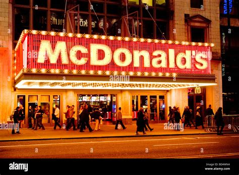 Night Light Mcdonald S On Nd Street Manhattan New York City Usa