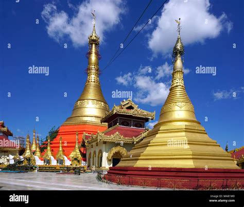 Paya Kyaikthanian Temple And Monastery With The Old Moulmein Pagoda