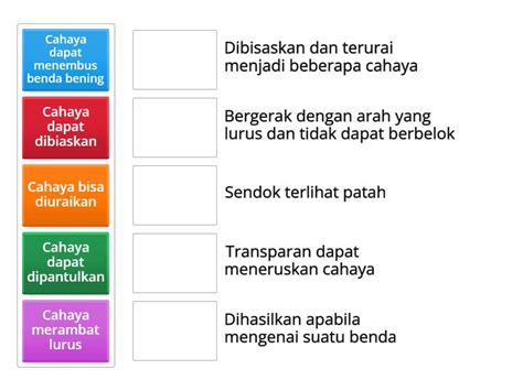 Sifat Sifat Cahaya Match Up