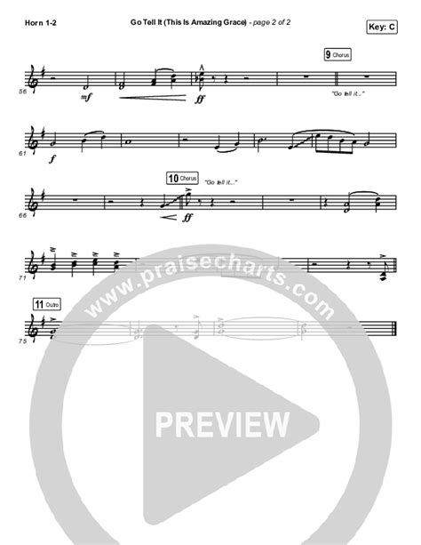 Go Tell It This Is Amazing Grace French Horn Sheet Music Pdf Life Church Worship Praisecharts