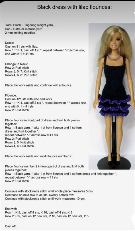 Pin By Suzanne Brett On Barbie Doll Knits Crochet Barbie Clothes