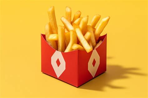 Premium AI Image French Fries In A Red Carton Box Isolated On White