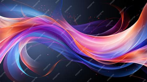 Premium Photo Abstract Colorful Waves On A Black Background