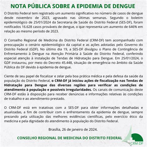 Nota Pública sobre a Epidemia de Dengue