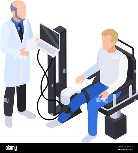 Physiotherapy Rehabilitation Isometric Composition With Doctor