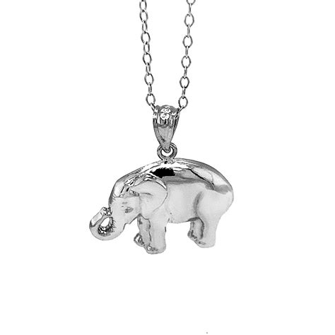 Silver Elephant Necklace 925 Sterling Silver Silver Adjustable Necklace