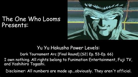 Yu Yu Hakusho Power Levels Dark Tournament Final Round S2 Ep 53