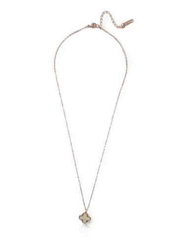 Collier Acier Inoxydable L Dor Pendentif Tr Fle Blanc