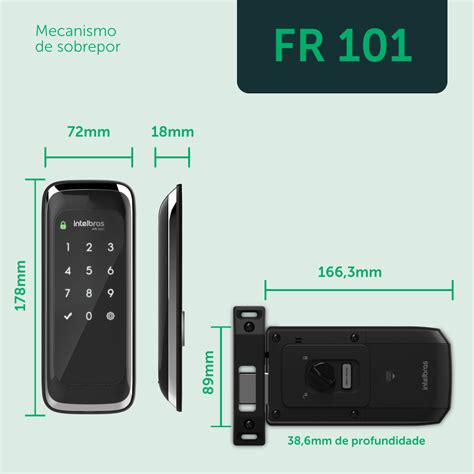 Fechadura Digital De Sobrepor Preto FR101 Intelbras Santil