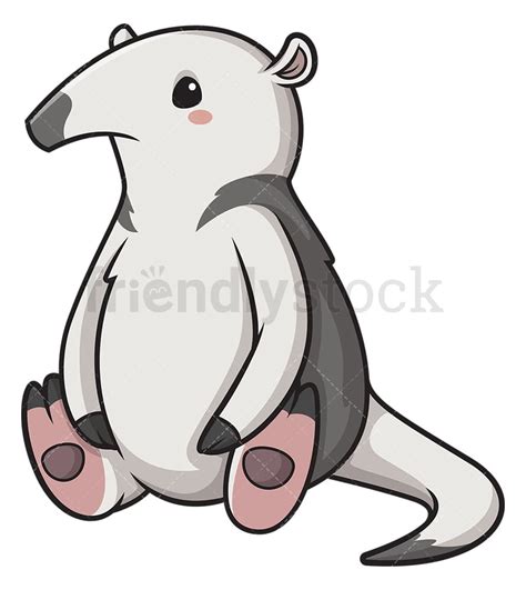 Kawaii Anteater Cartoon Clipart Vector Friendlystock