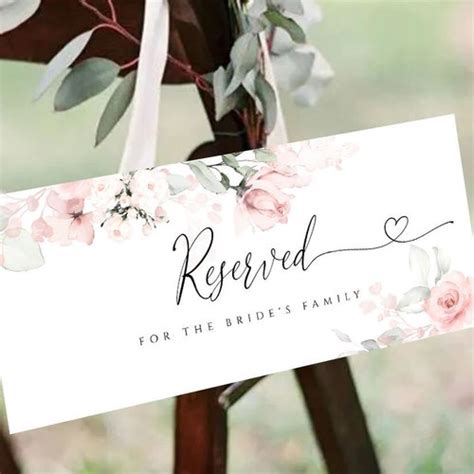 Editable Printable Reserved Sign Reserved Sign Template - Etsy