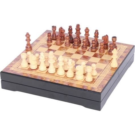 Jeu D Échecs En Bois Portable Échiquier De Voyage Pliant Jeux De