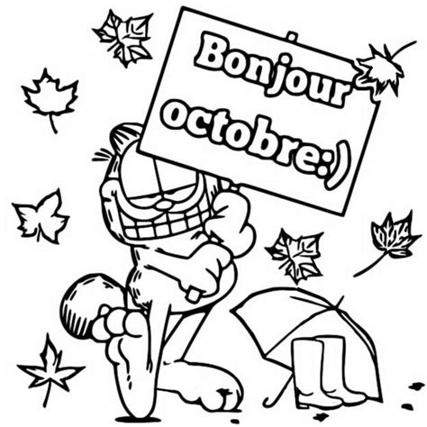 Coloriage Octobre Bonjour Octobre