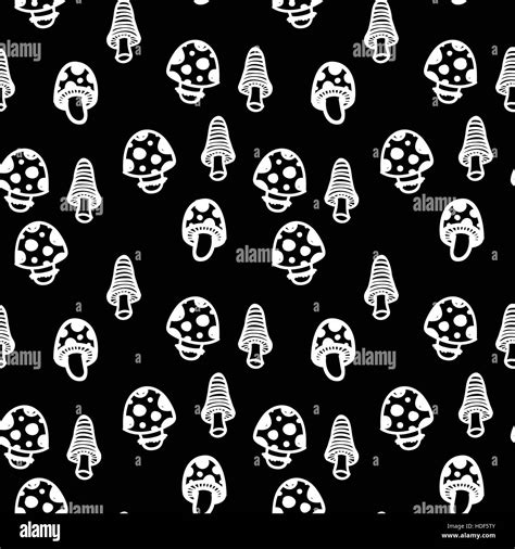 Mushrooms Seamless Pattern Stock Vector Image Art Alamy